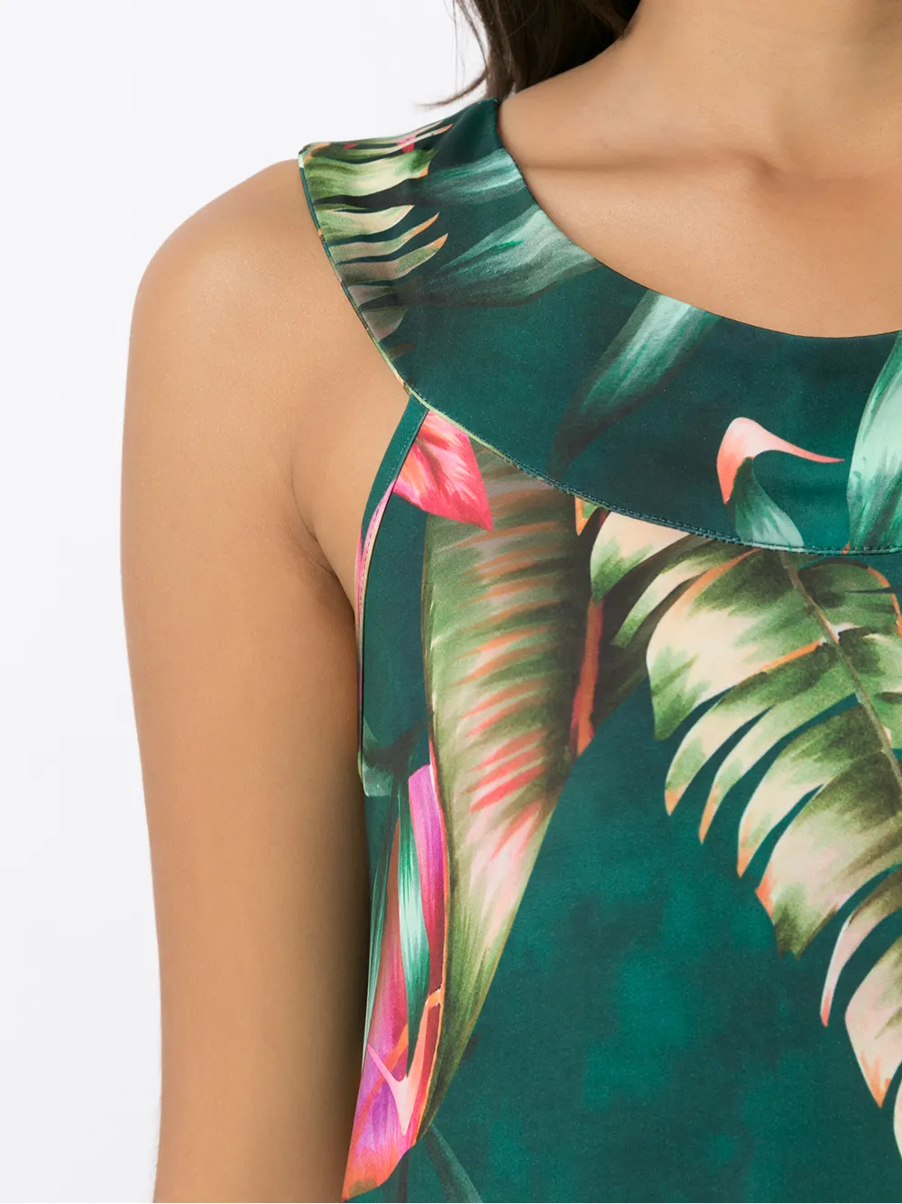 Shop Lygia & Nanny Leaf Print Midi Dress In Grün