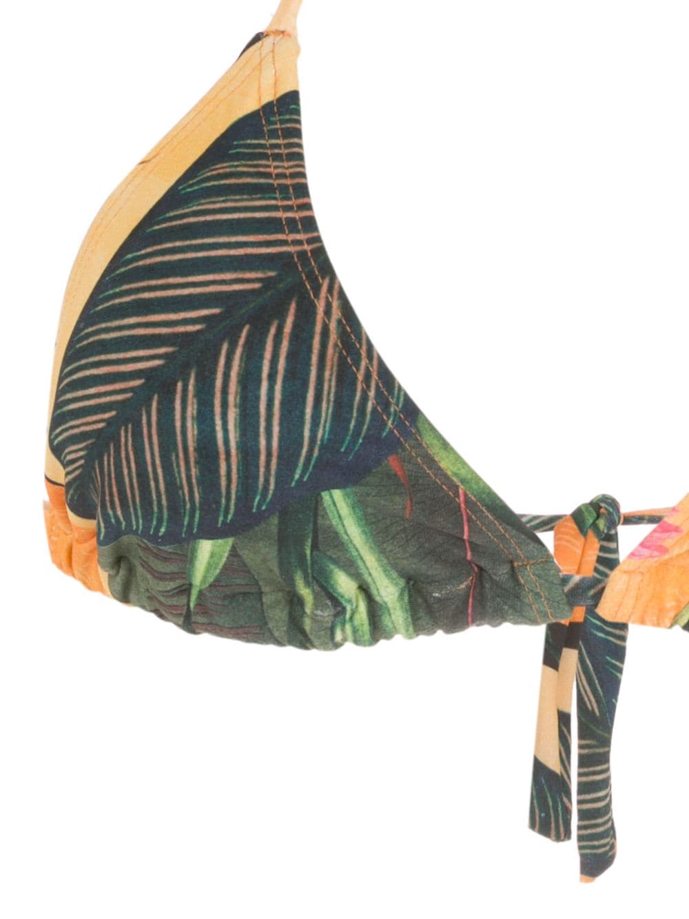 Shop Lygia & Nanny Iasmim Leaf-print Bikini Top In 黄色