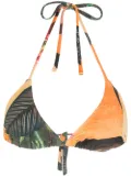 Lygia & Nanny Iasmim leaf-print bikini top - Yellow