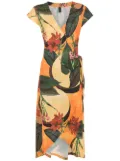 Lygia & Nanny Falcão floral-print wrap dress - Yellow