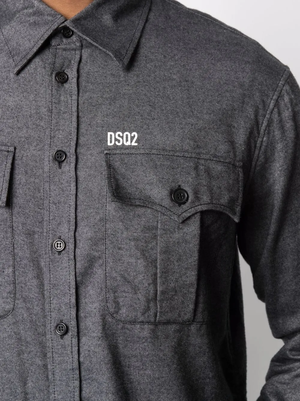 DSQUARED2 TWILL BUTTON FRONT SHIRT