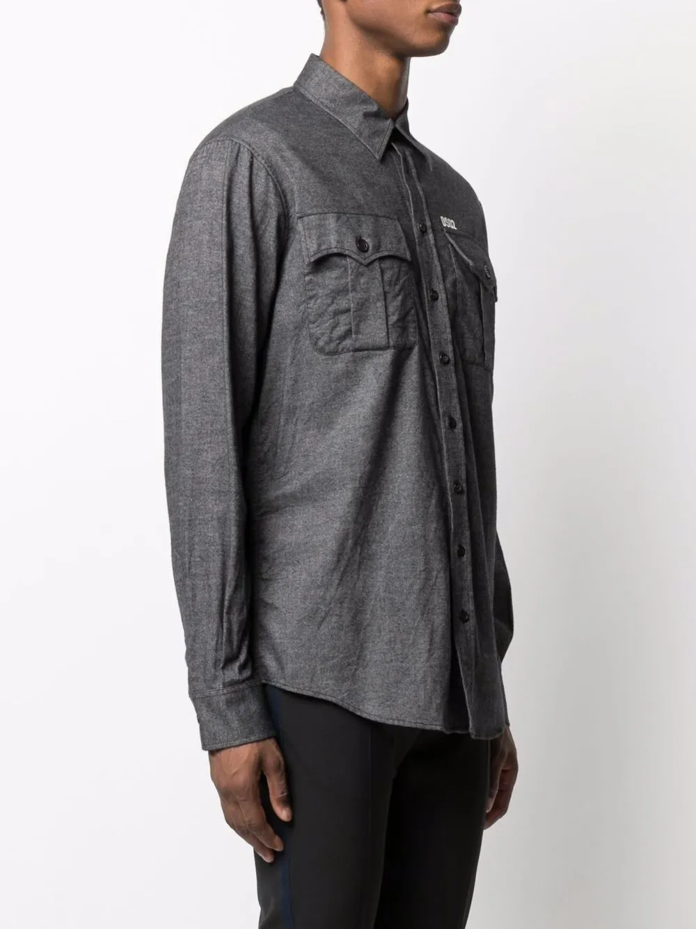 DSQUARED2 TWILL BUTTON FRONT SHIRT