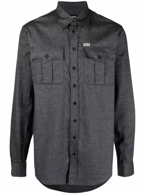 DSQUARED2 twill button front shirt