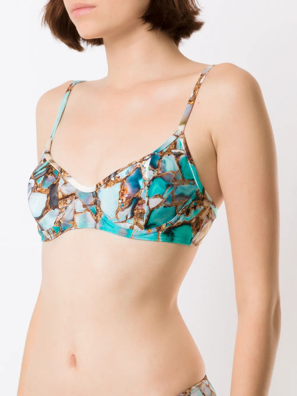 Lygia & Nanny Cassis Marble-print Bikini In Multi