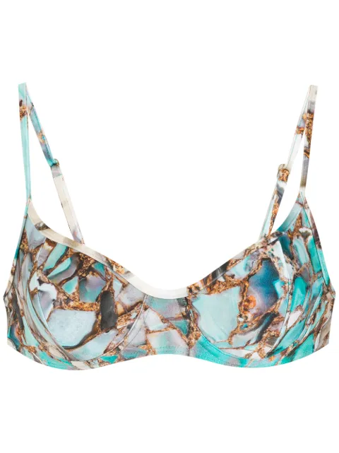 Lygia & Nanny Cassis marble-print bikini