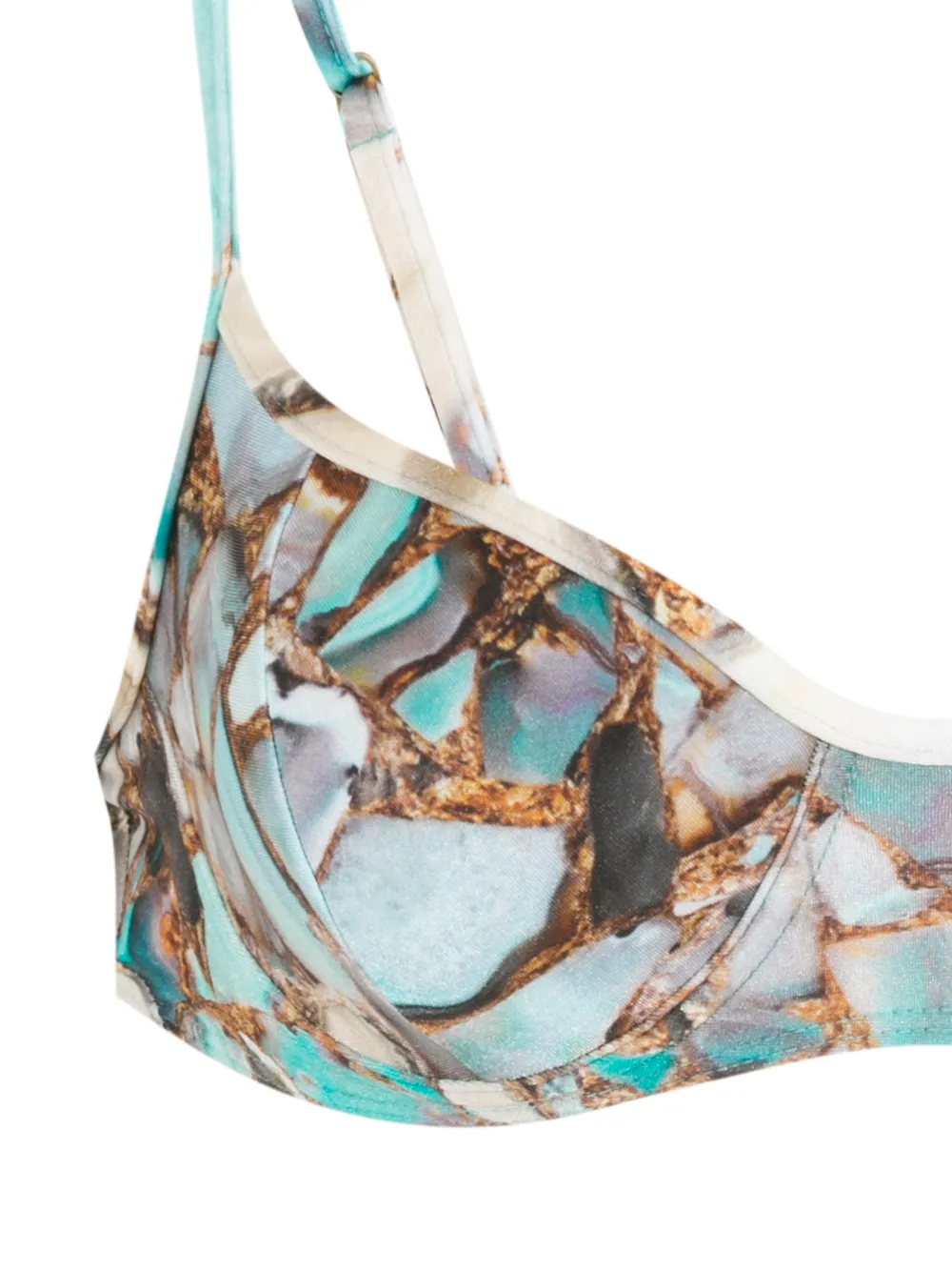 Lygia & Nanny Cassis Marble-print Bikini In Multi