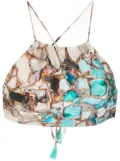 Lygia & Nanny Ilana marble-print bikini - Blue