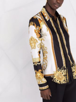 baroque-print silk shirt展示图