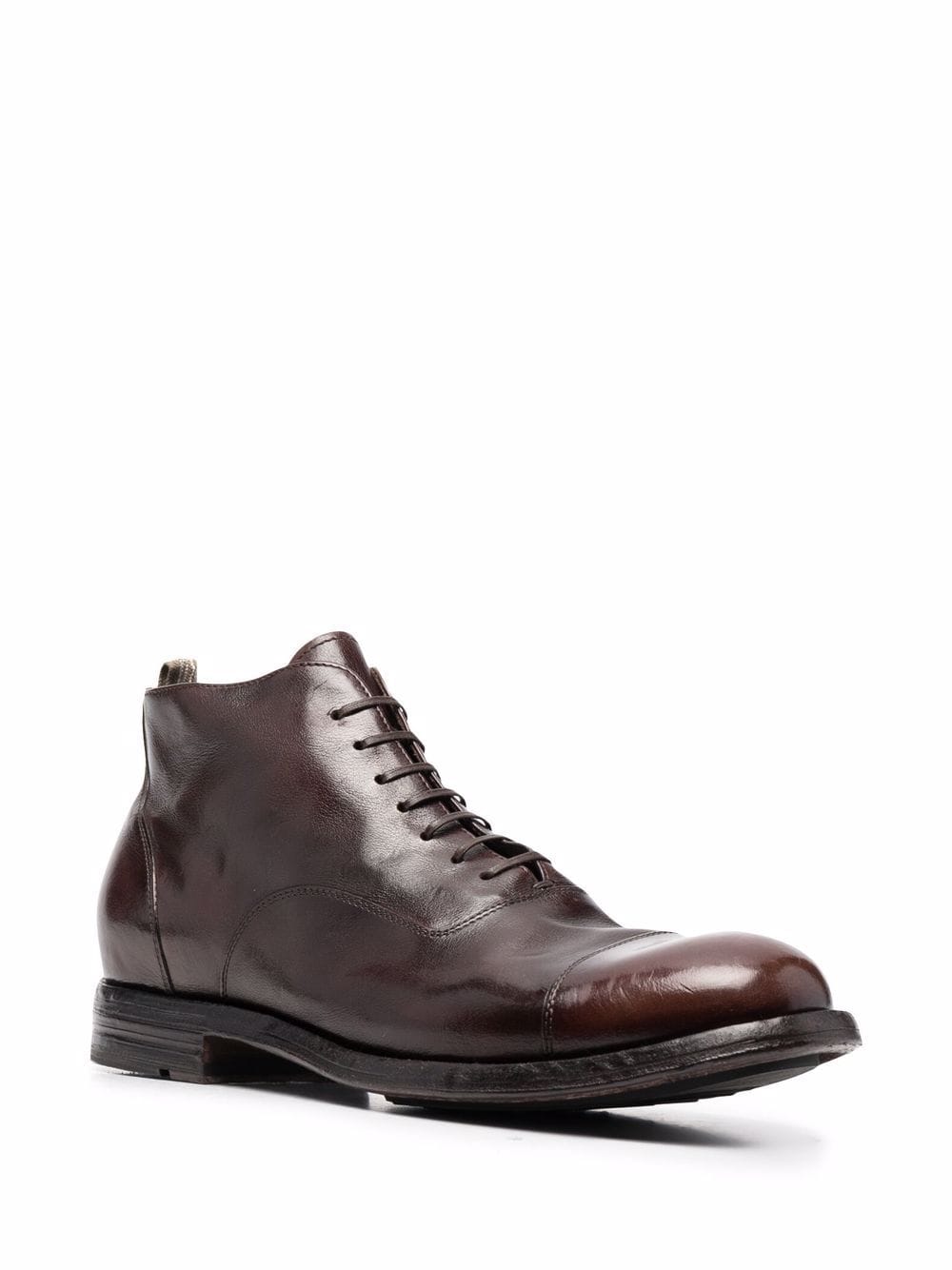 Shop Officine Creative Balance Polished Lace-up Boots In Braun