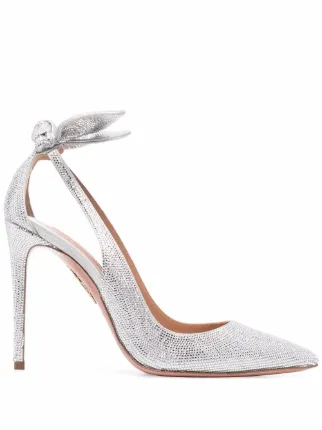 Aquazzura Bow Tie Pumps Mit Strass 105mm Farfetch