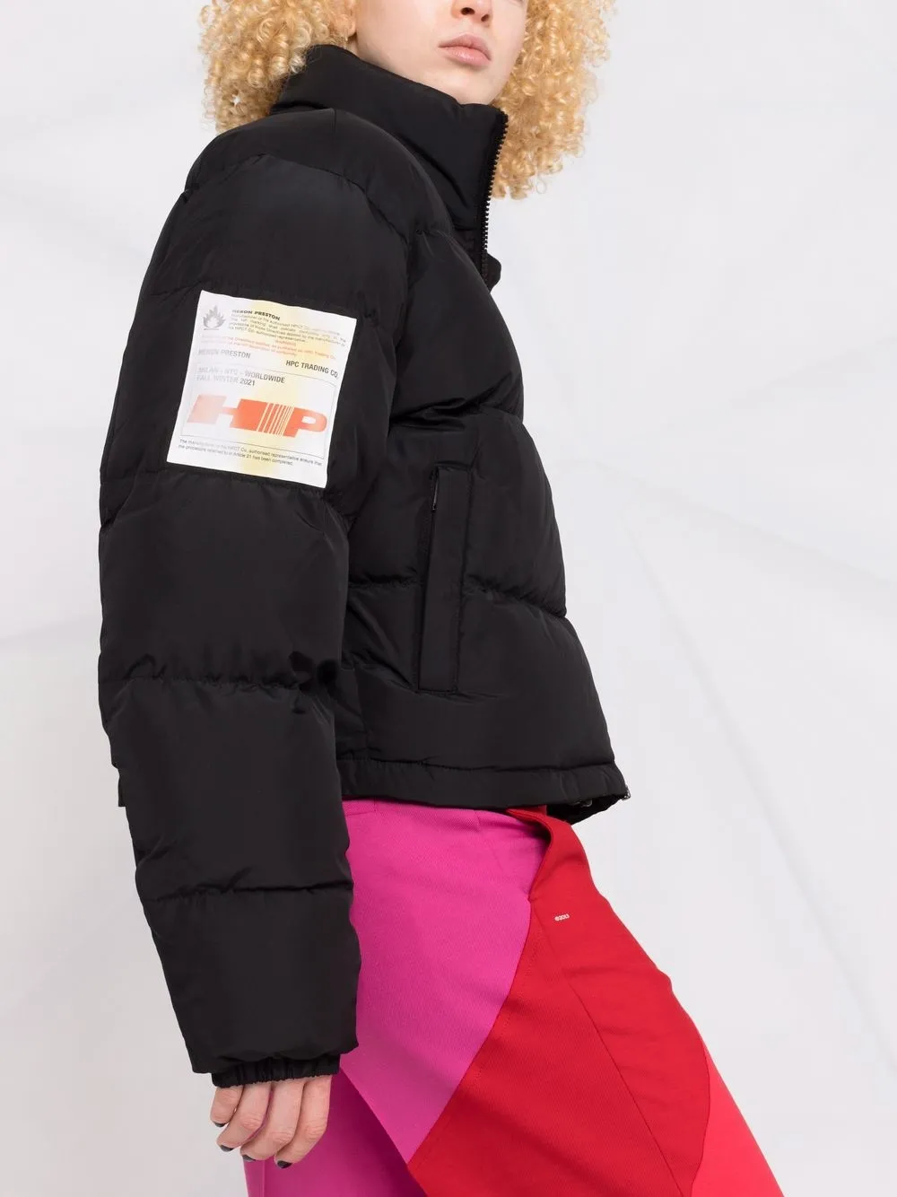 LABEL NYLON PUFFER BLACK WHITE Heron Preston 1686329276