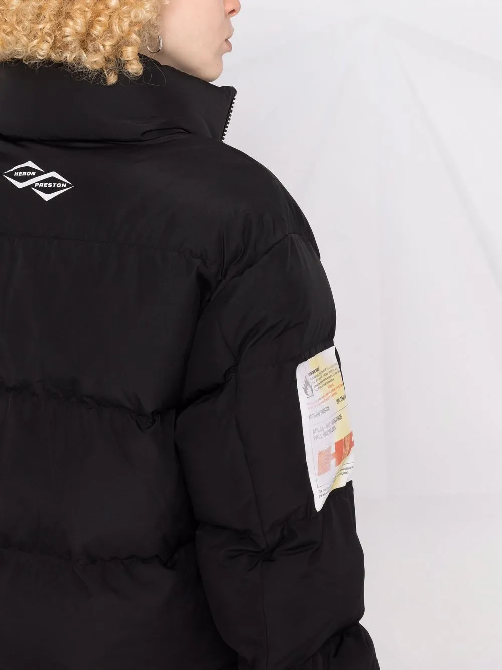 LABEL NYLON PUFFER BLACK WHITE Heron Preston 1686329276