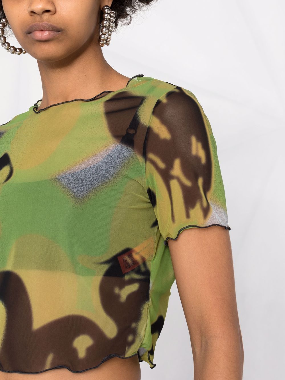 фото Heron preston heron camo mesh ss top green