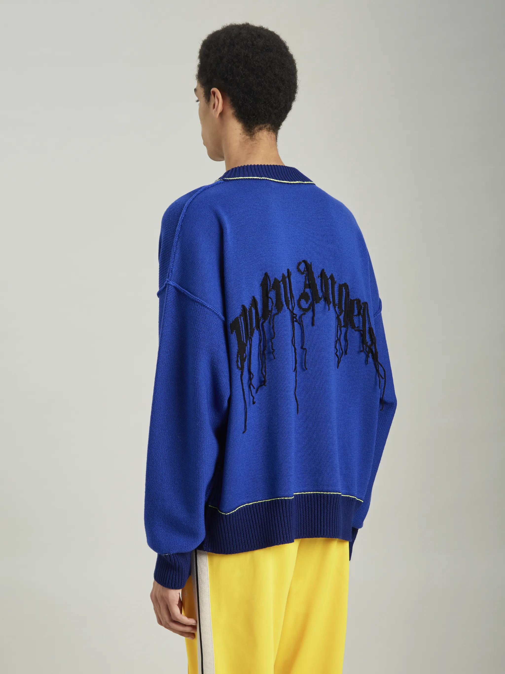 BEAR SWEATER in blue - Palm Angels® Official