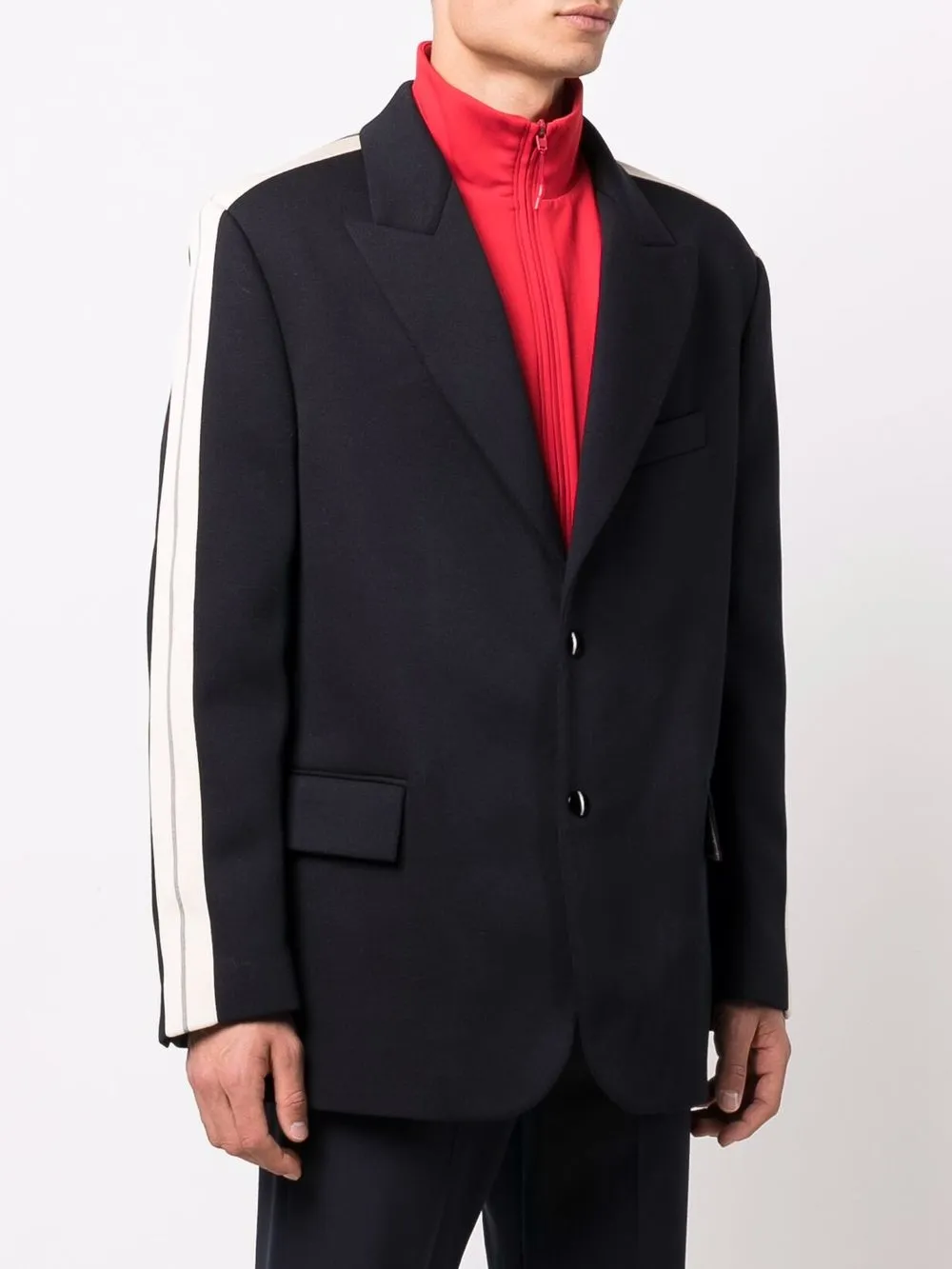  Palm Angels Milano Side-stripe Blazer - Blue 