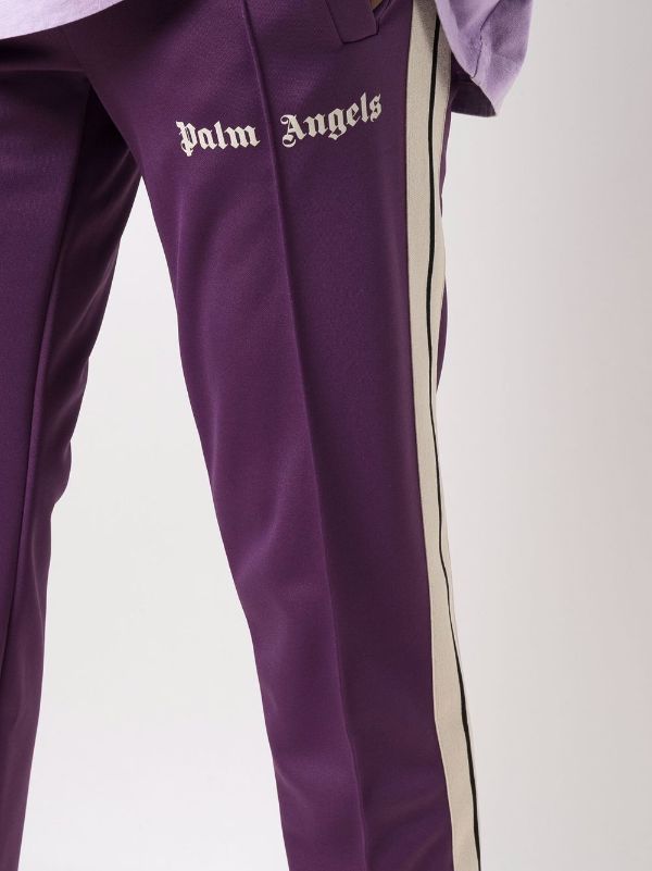 Palm Angels CALÇAS in Purple & Off White