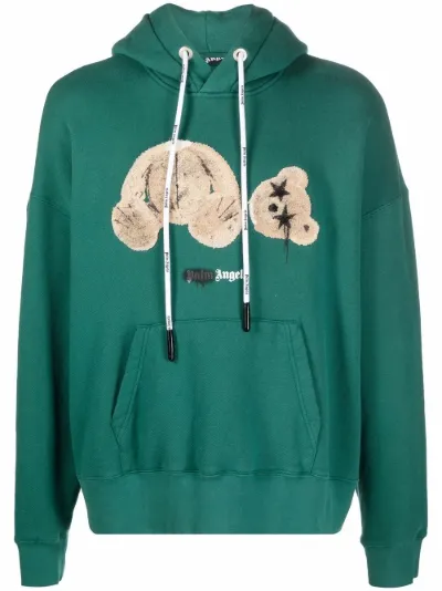 Palm Angels Spray Bear cotton hoodie 