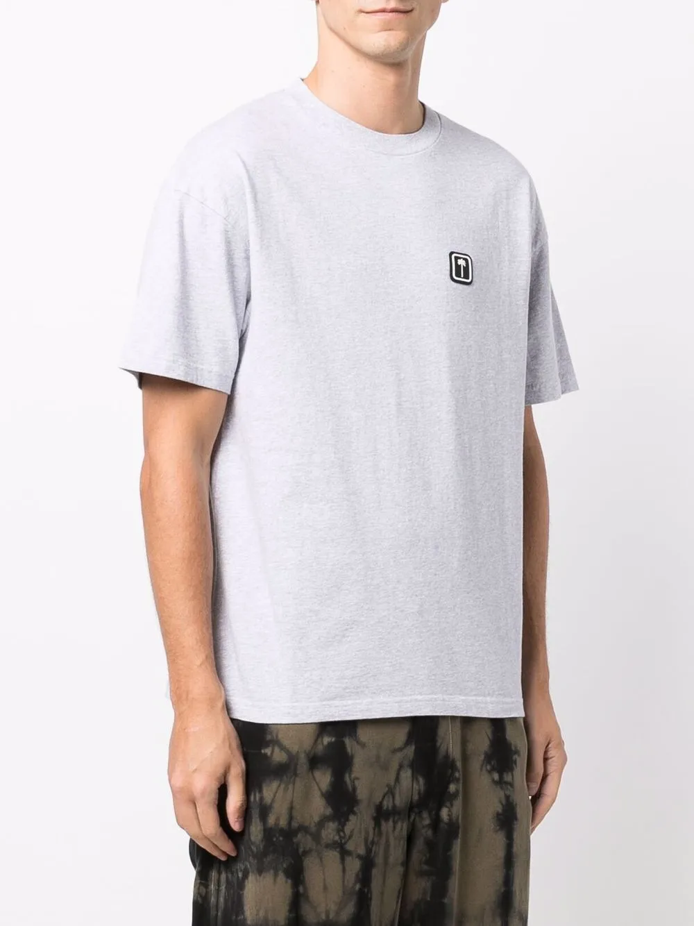 Palm Angels Palm Angel - Pxp Classic Tee Melange Gray White In Grau
