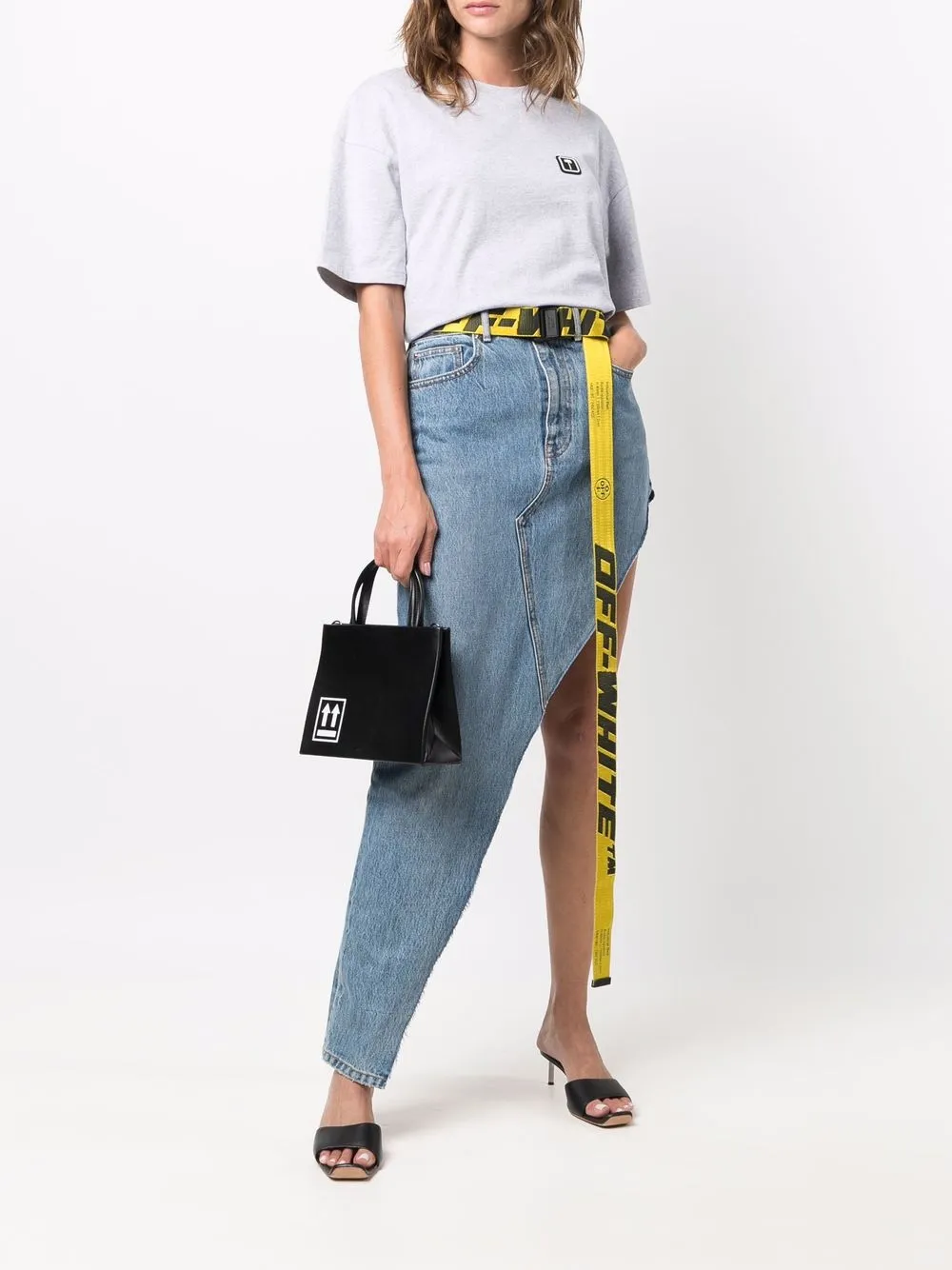 Palm Angels Palm Angel - Pxp Classic Tee Melange Gray White In Grau