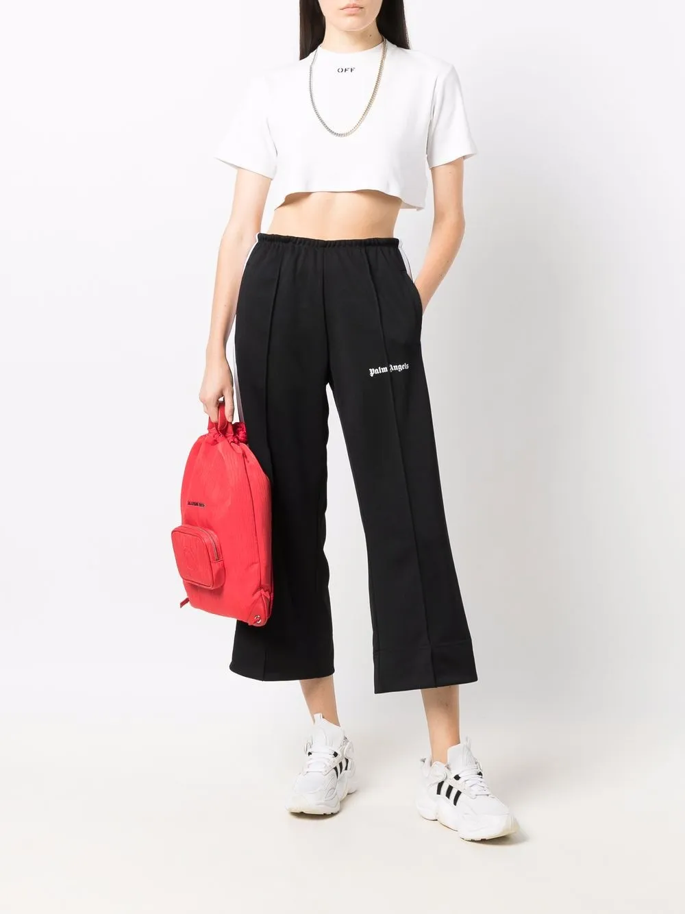 Image 2 of Palm Angels cropped logo track pants