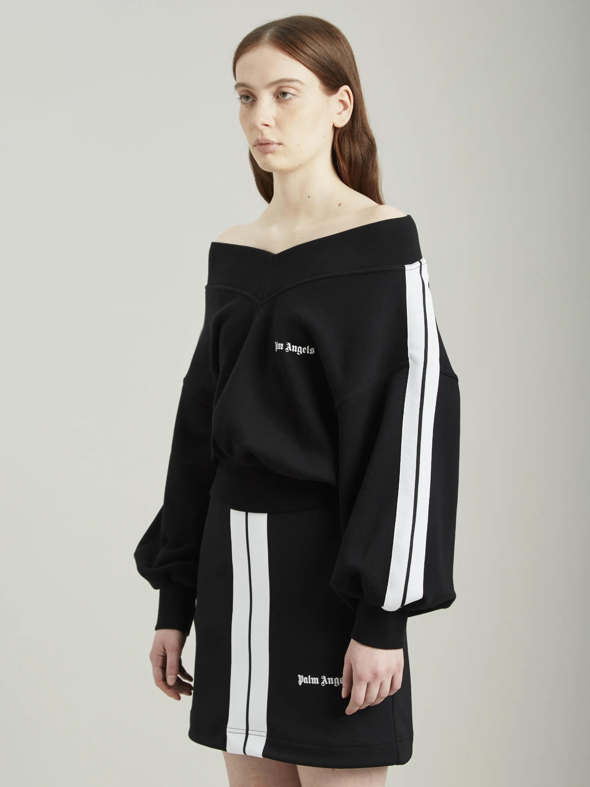 palm angels off shoulder top