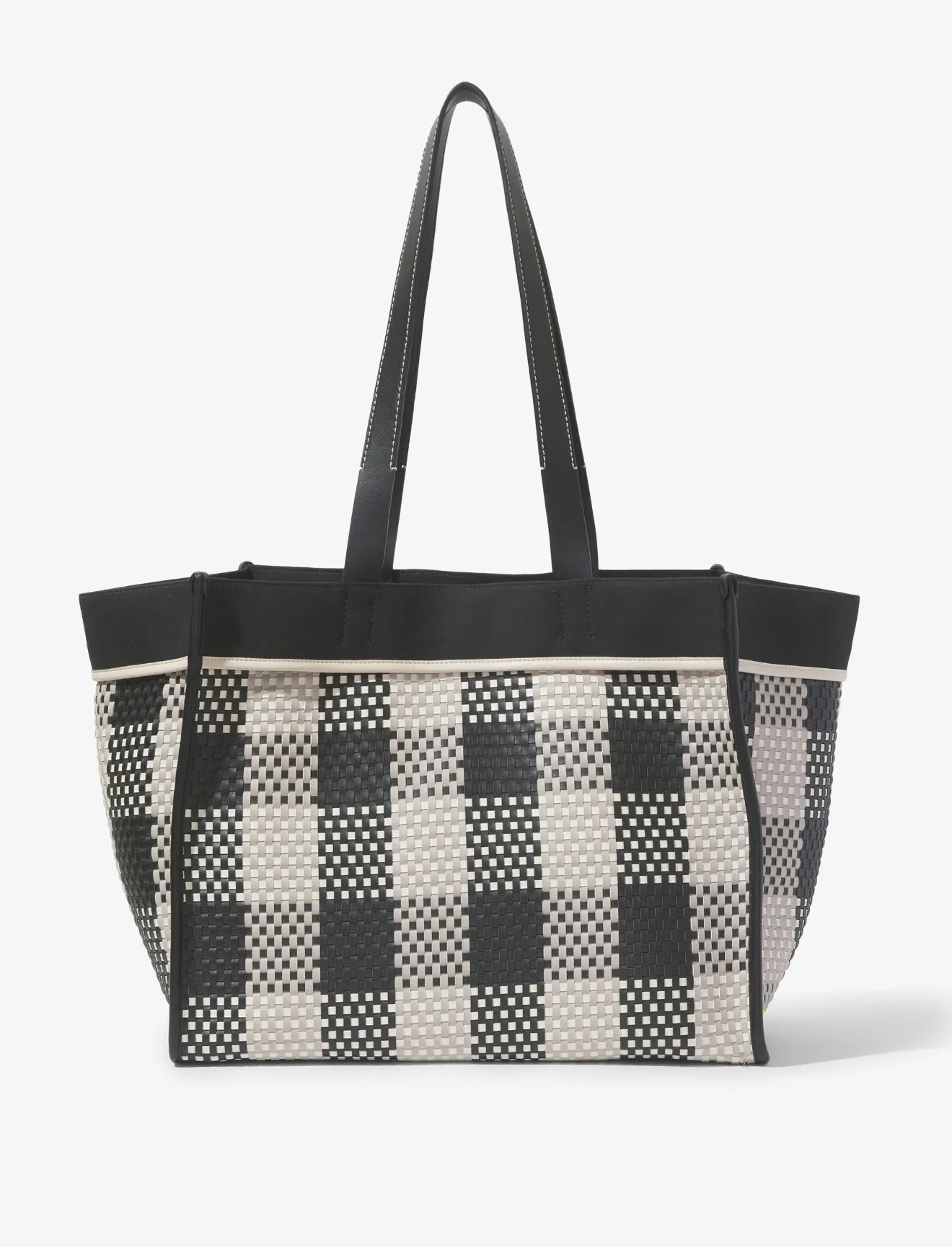 XL Morris Woven Plaid Tote in black | Proenza Schouler