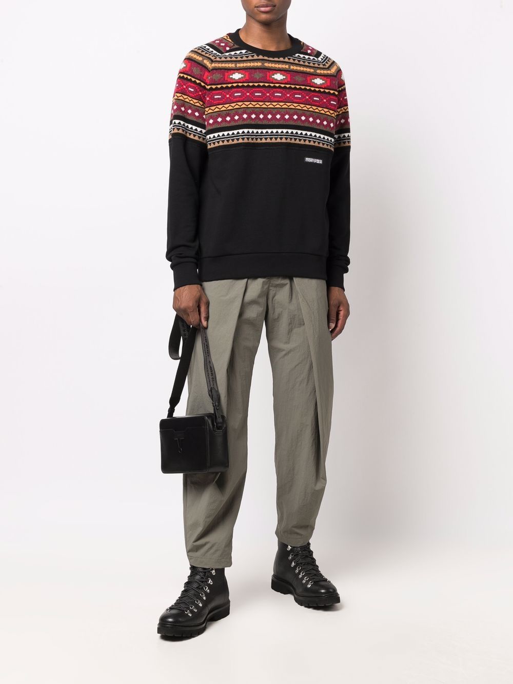 Shop Marcelo Burlon County Of Milan Folk-pattern Sweatshirt In 黑色
