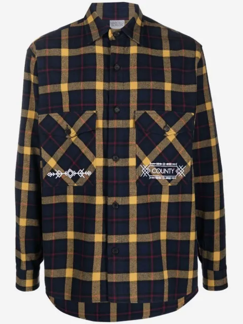 COUNTY OF MILAN folk check pattern shirt