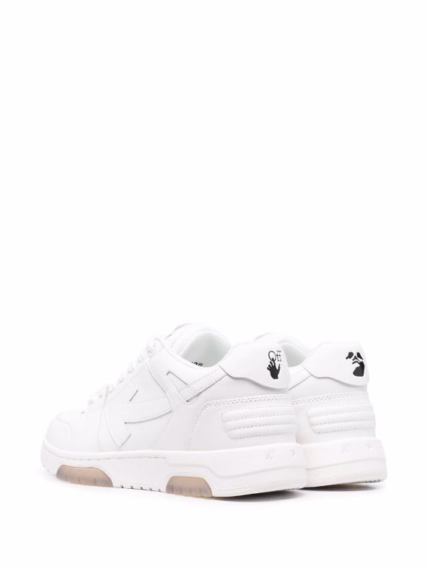 Off-white Out Of Office White Panelled Leather Sneakers In White And Green