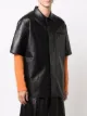 Off-White chemise en cuir à manches courtes