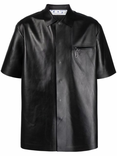 short sleeve leather shirts