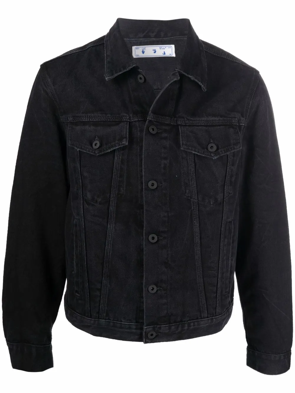 

Off-White chamarra de mezclilla con estampado Arrows - Negro