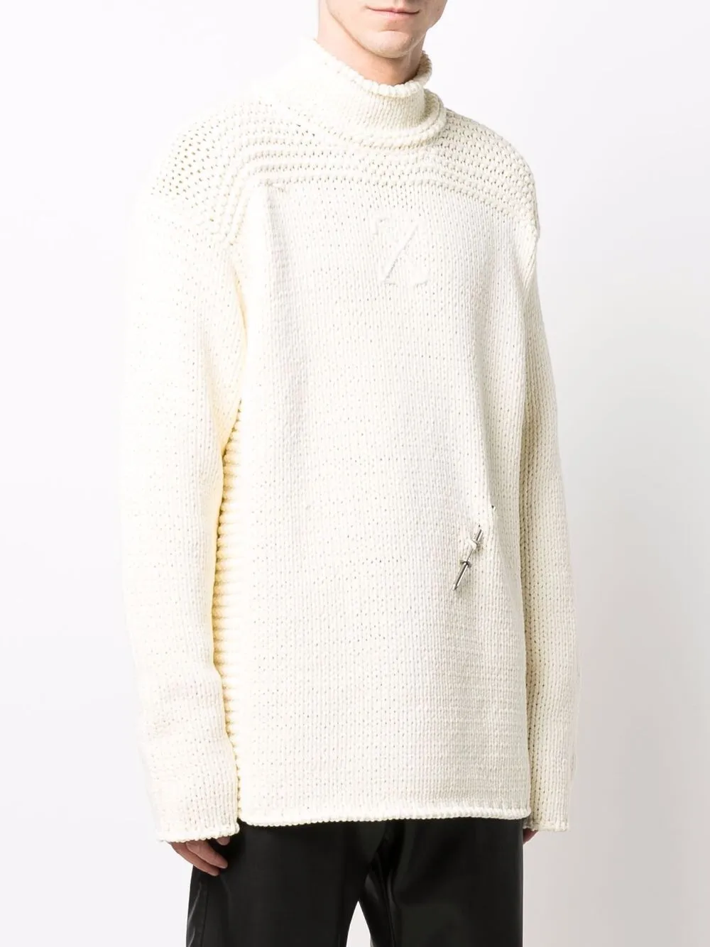  Off White Pullover Mit Stehkragen   Nude 