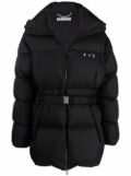 Off-White Hands Off belted puffer down jacket - Black