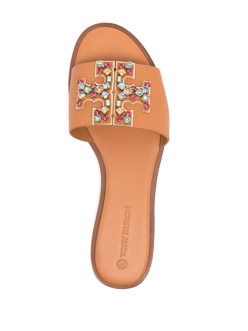 tory burch ines embellished leather slides