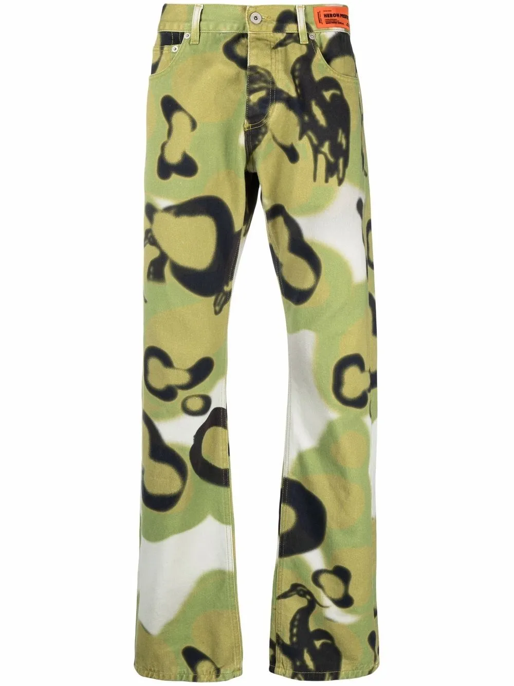Image 1 of Heron Preston camouflage print loose jeans