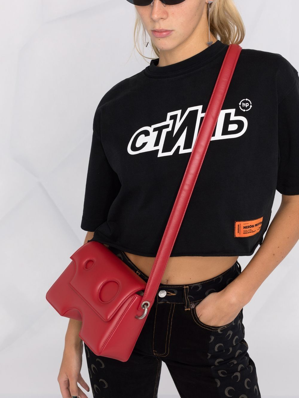 фото Heron preston ss tee crop ctnmb sport black white