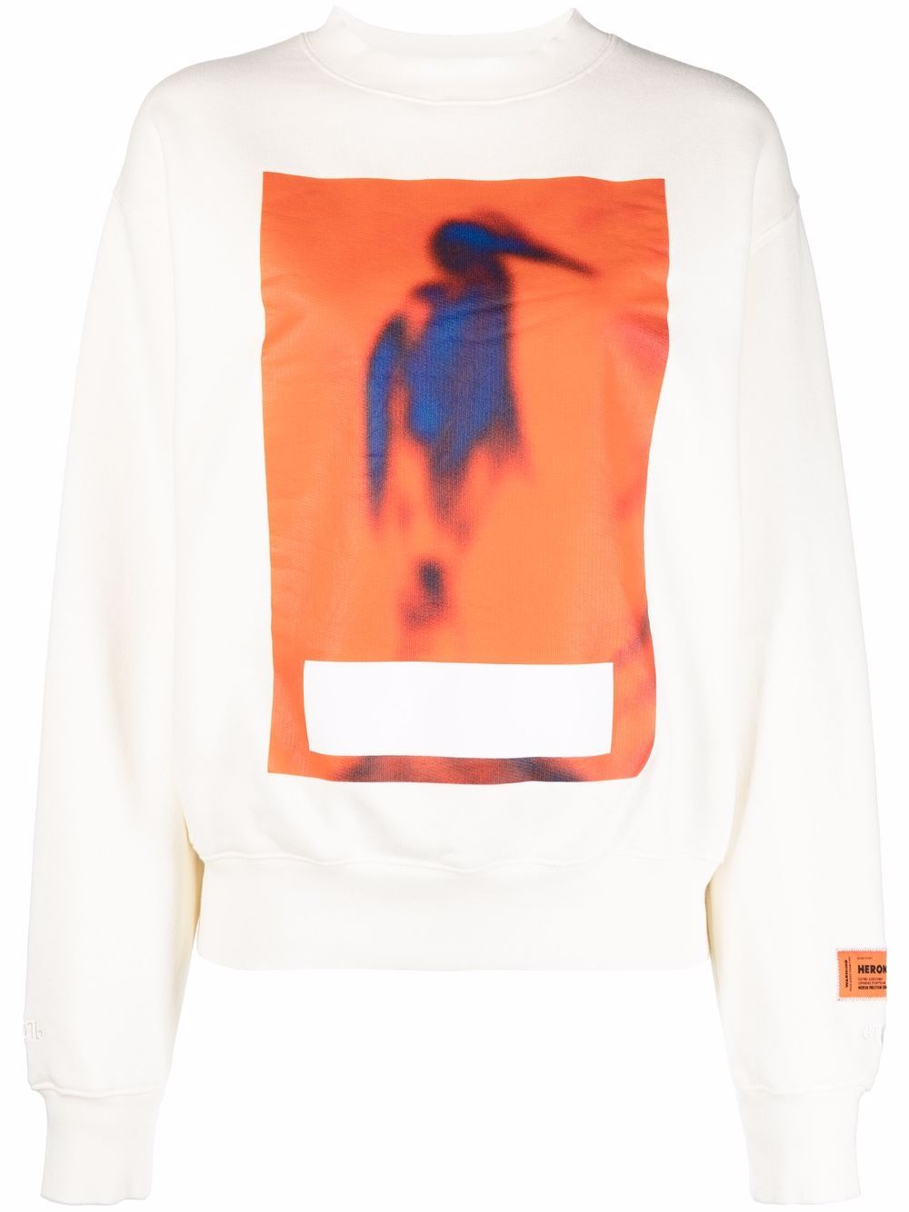 фото Heron preston crewneck censored heron cream orange