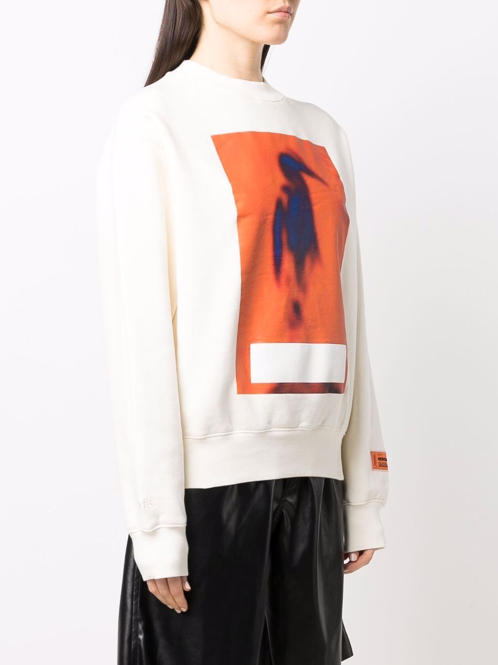 фото Heron preston crewneck censored heron cream orange