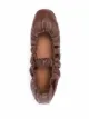 NEOUS ruched leather ballerina shoes