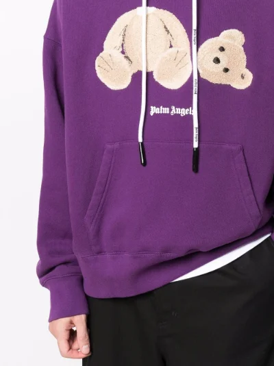 Palm Angels Teddy Bear logo hoodie purple | MODES