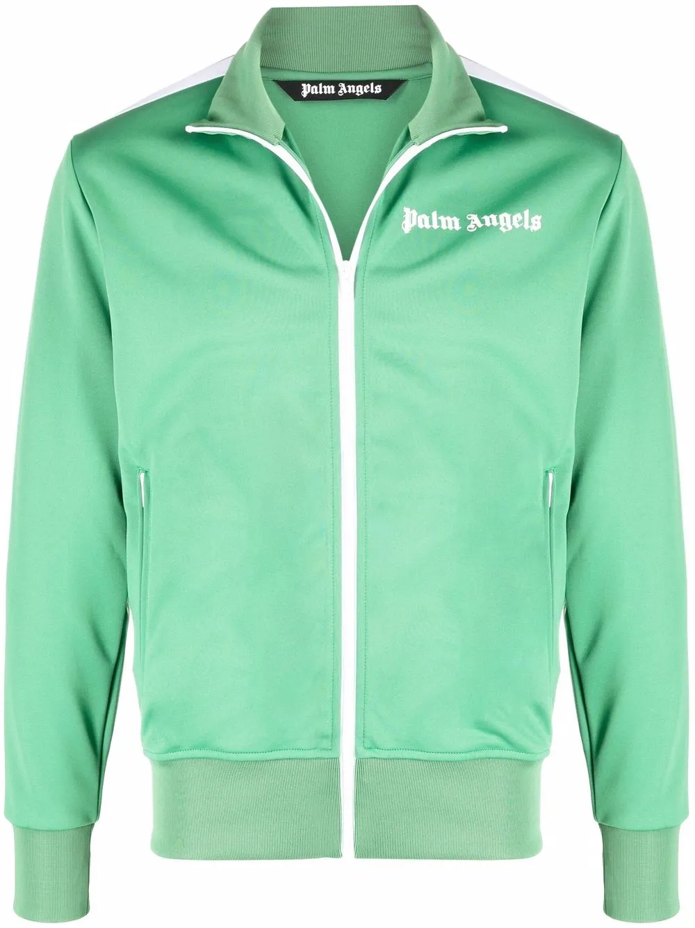 

Palm Angels logo-print zip-front track jacket - Green