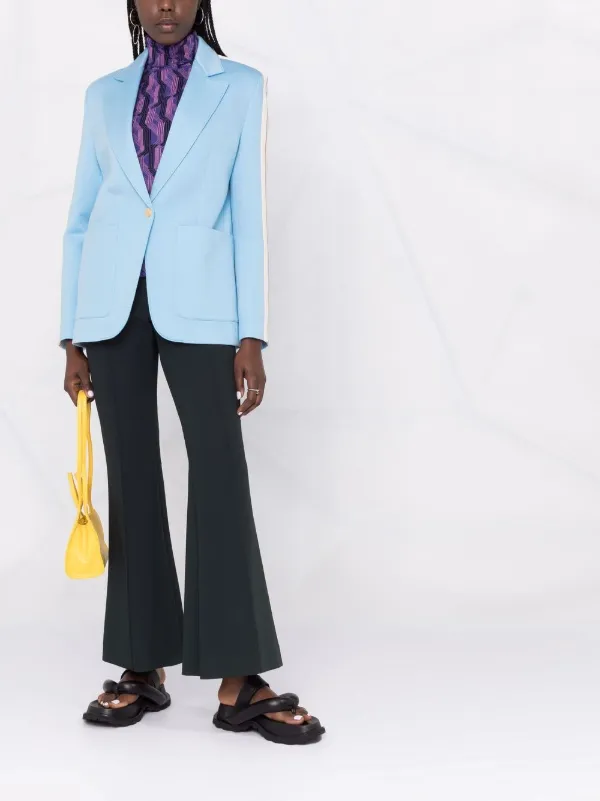 ジャケット PALM ANGELS BLUE WOOL BLEND BLAZER Palm Angels Sartorial tape blazer - Blue | PMEN037E23FAB0014603