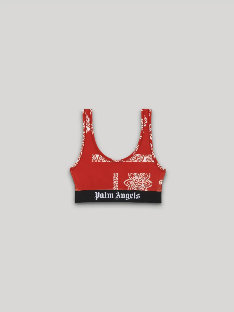 BANDANA SPORTS BRA in red Palm Angels® Official