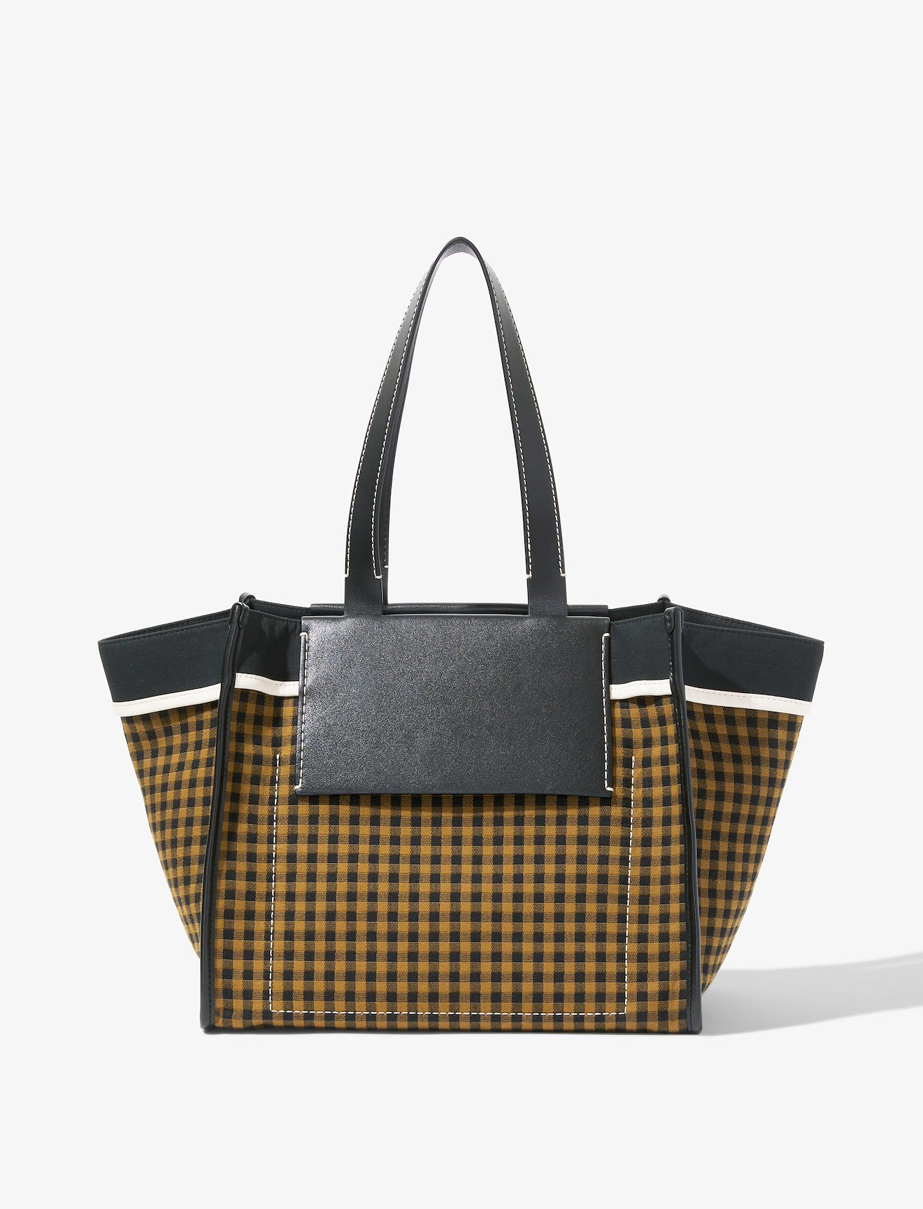 Large Morris Gingham Tote in brown | Proenza Schouler