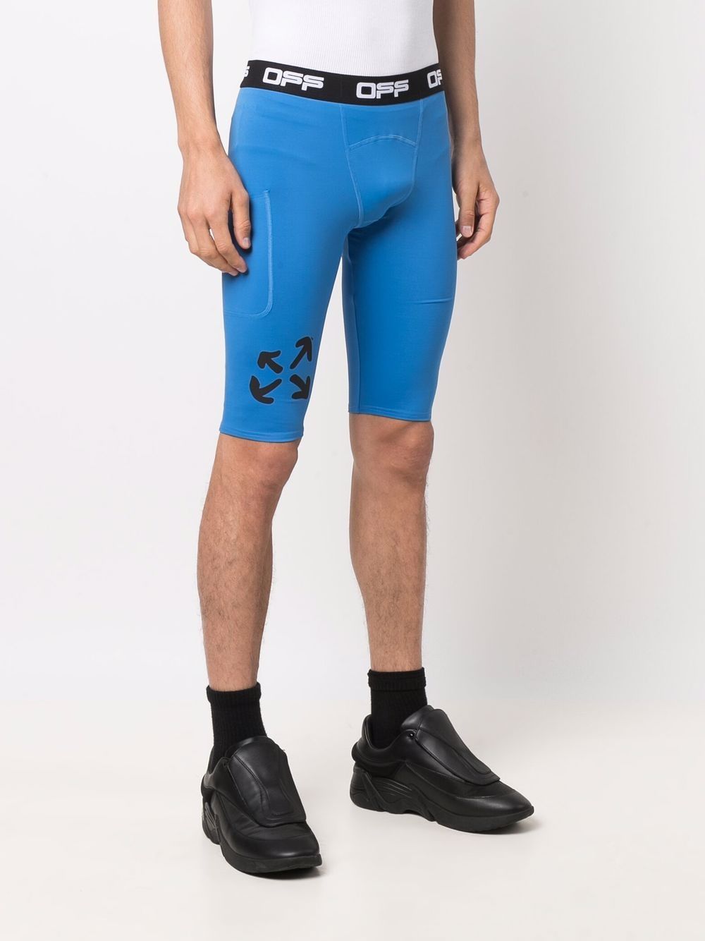 фото Off-white active compression shorts blue black