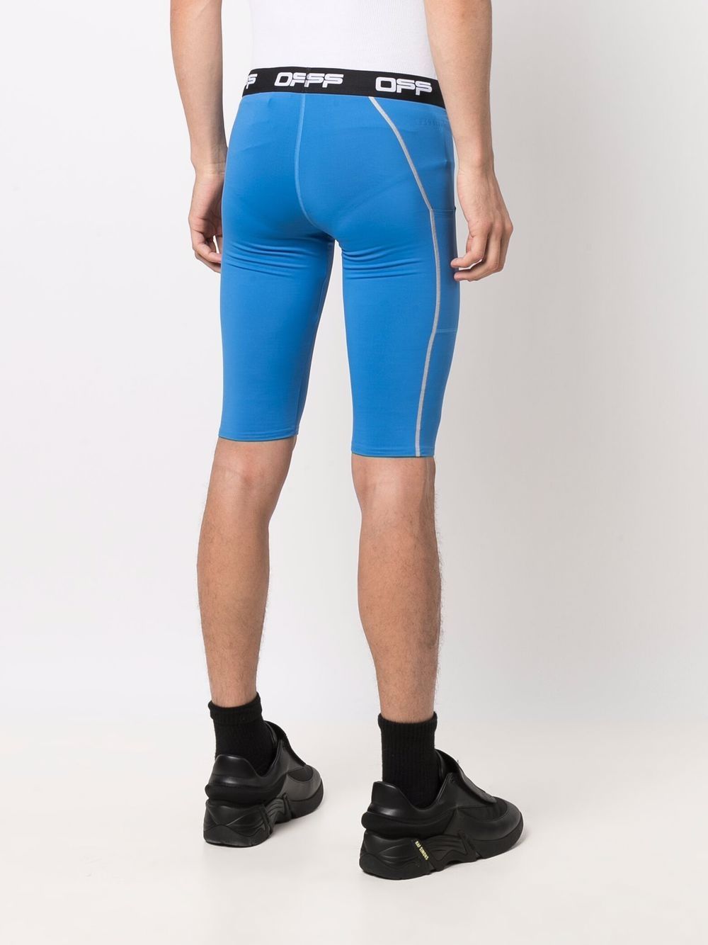 фото Off-white active compression shorts blue black