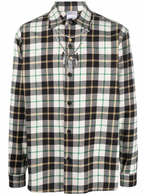 Marcelo Burlon County of Milan Feather checked shirt