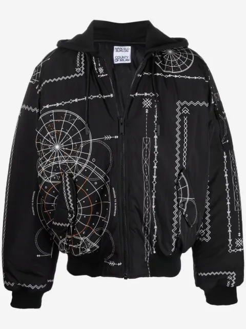 COUNTY OF MILAN Astral-print bomber jacket