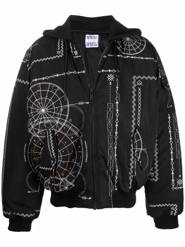 Rodini Hoodies & til Børn - print Bomber Jacket - Marcelo Burlon County Of Milan Astral - ParallaxShops